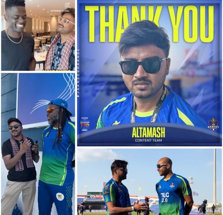 Mohammad Altamash iqbal ने Abu Dhabi T10 में UP Nawab के साथ उत्कृष्ट कंटेंट क्रिएटर के रूप में काम किया