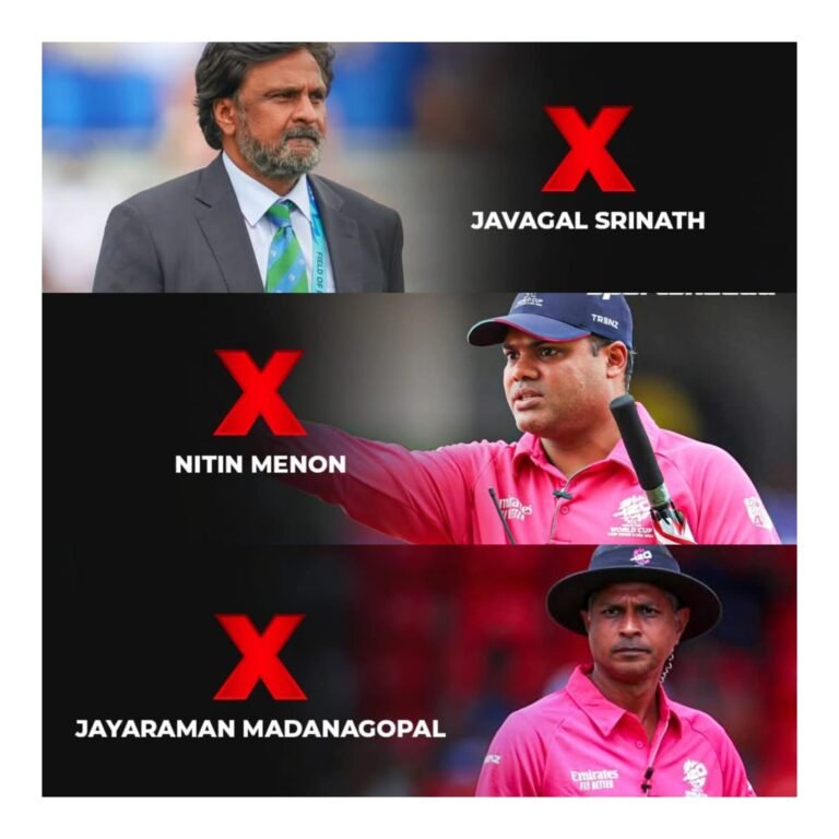 नहीं होंगे चैंपियंस ट्रॉफी 2025 मे कोई भी भारतीय अंपायर/मैच रेफरी