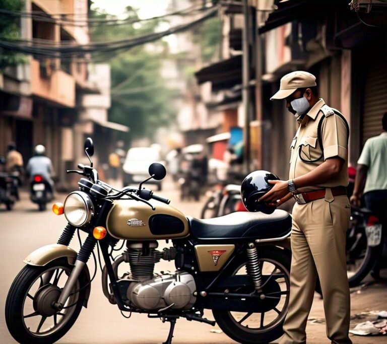 ट्रैफिक पुलिस की चेकिंग से घबराई महिला, वाहन से गिरकर घायल ICU में एडमीट…