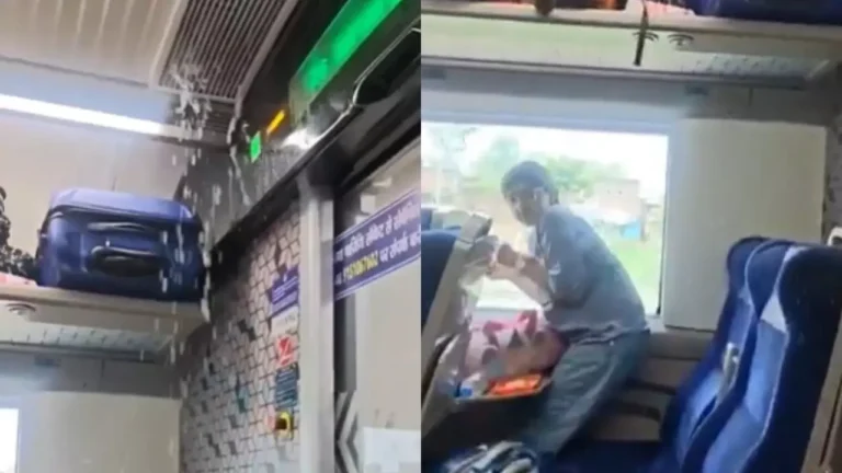 पैसे प्रीमियम के लेकिन सुविधा है बिल्कुल जीरो! वंदे भारत की छत से टपक रहा है पानी, परेशान यात्री ने रेलवे से मांगा पूरा रिफंड…