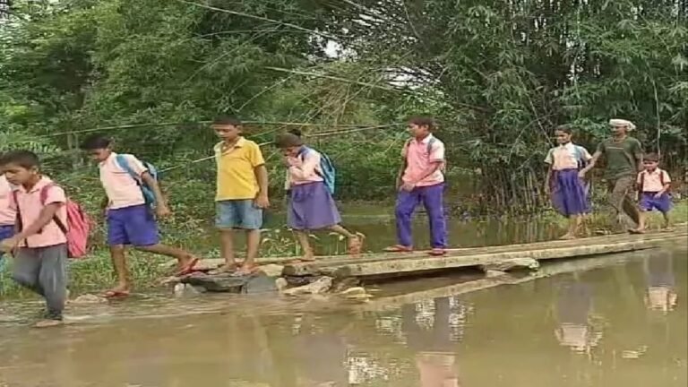 Chatra: सलैया में नदी पर पुल नहीं, जुगाड़ू टेक्नोलाजी से आवागमन करते हैं ग्रामीण और बच्चे…