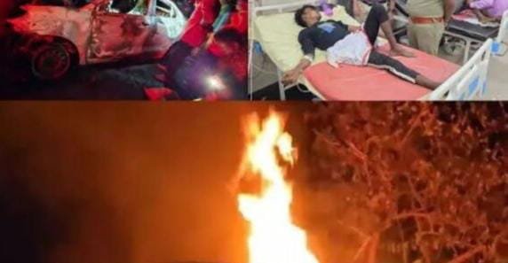छत्तीसगढ़ सड़क हादसा: पुल से टकराकर कार बनी आग का गोला, चार दोस्तों की जलकर मौत…