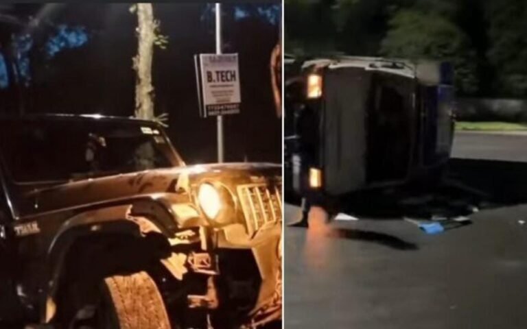 Jamshedpur : बिष्टुपुर में थार और दूध वाहन की जोरदार टक्कर, दोनों गाड़ियां पलटीं…