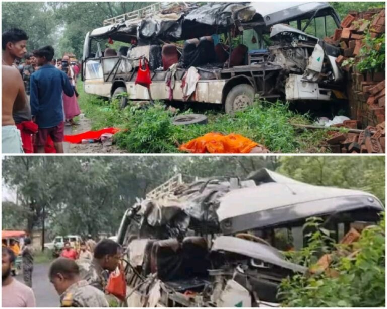 BREAKING: देवघर में बस और गैस सिलेंडर लदे ट्रक की ज़ोरदार टक्कर, भाजपा सांसद ने बताया अब तक 18 लोगों की मौत, कई है घायल…