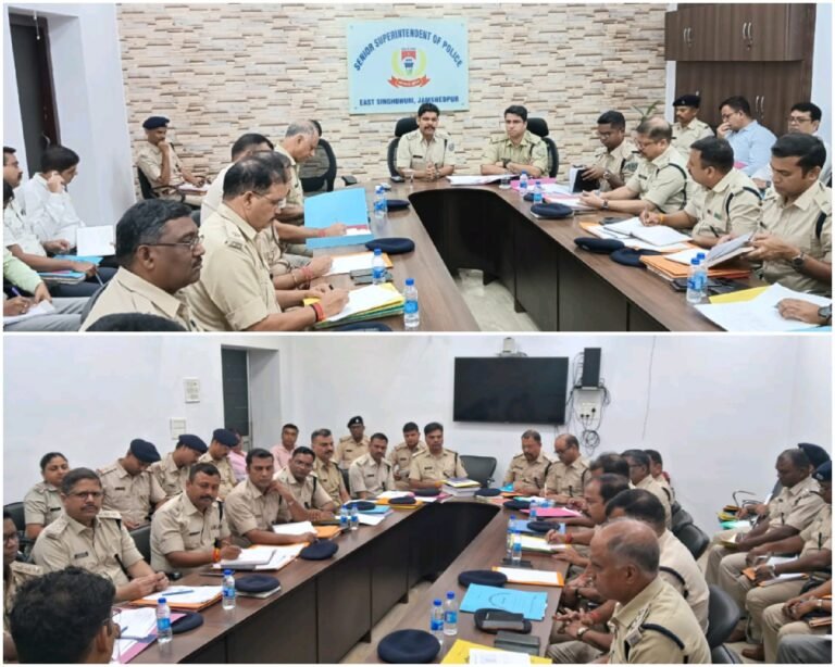 Jamshedpur: वरीय पुलिस अधीक्षक की अध्यक्षता में मासिक अपराध बैठक, सुरक्षा और कानून व्यवस्था पर हुई समीक्षा…