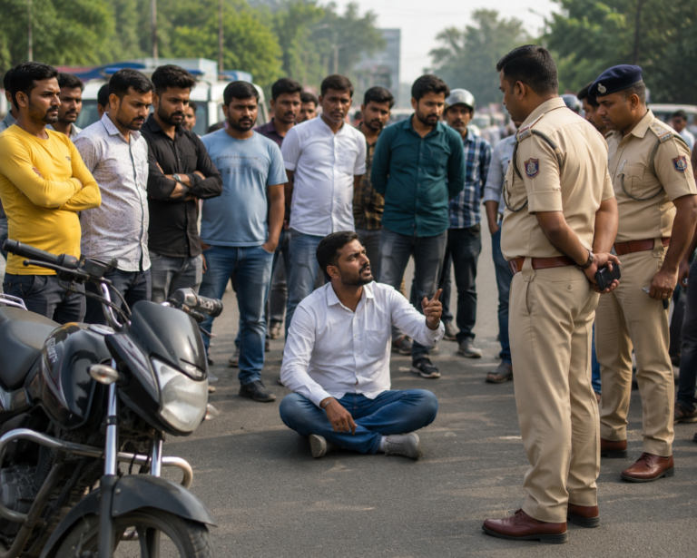 जमशेदपुर:  टेल्को में बाइक जब्ती को लेकर हंगामा, युवक ने अवैध वसूली का लगाया आरोप